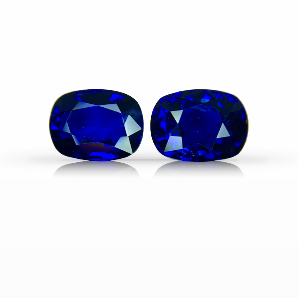 10.04ct Sapphire, Cushion, Blue, Pair gemstone, 10.9 x 8.5MM, item #1115