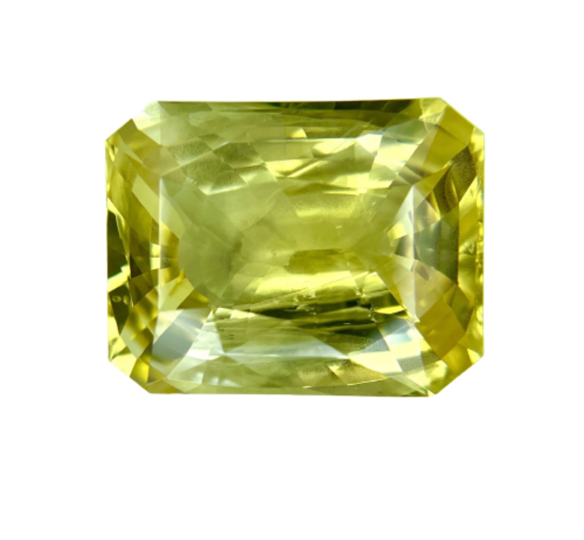 18.16ct Sapphire, Emerald Cut, Yellow, No Heat gemstone, 17.3 x 13.6MM, item #2705