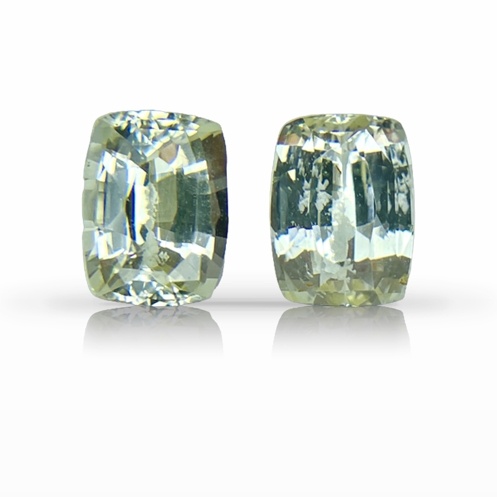 4.41ct Sapphire, Cushion, Yellow, No Heat, Pair gemstone, 8.1 x 6MM, item #3023
