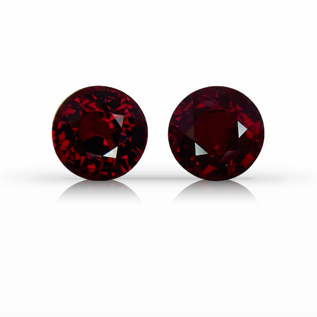 2.93ct Ruby, Round, Red, 6.6MM, Pair gemstone, 6.6MM, item #3378