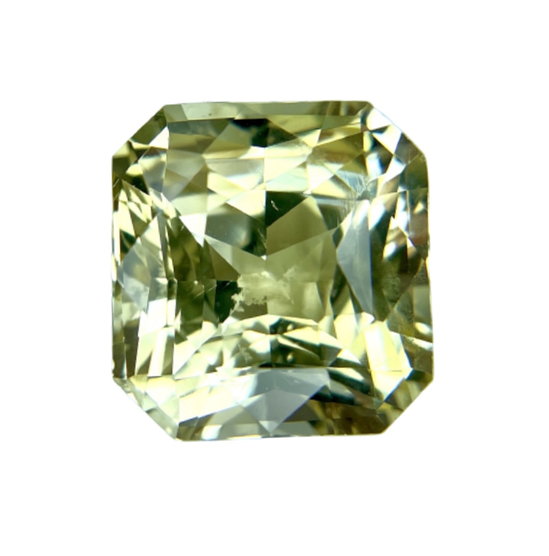 10.50ct Sapphire, Radiant Cut, Yellow, No Heat gemstone, 12.3 x 11.7MM, item #3419
