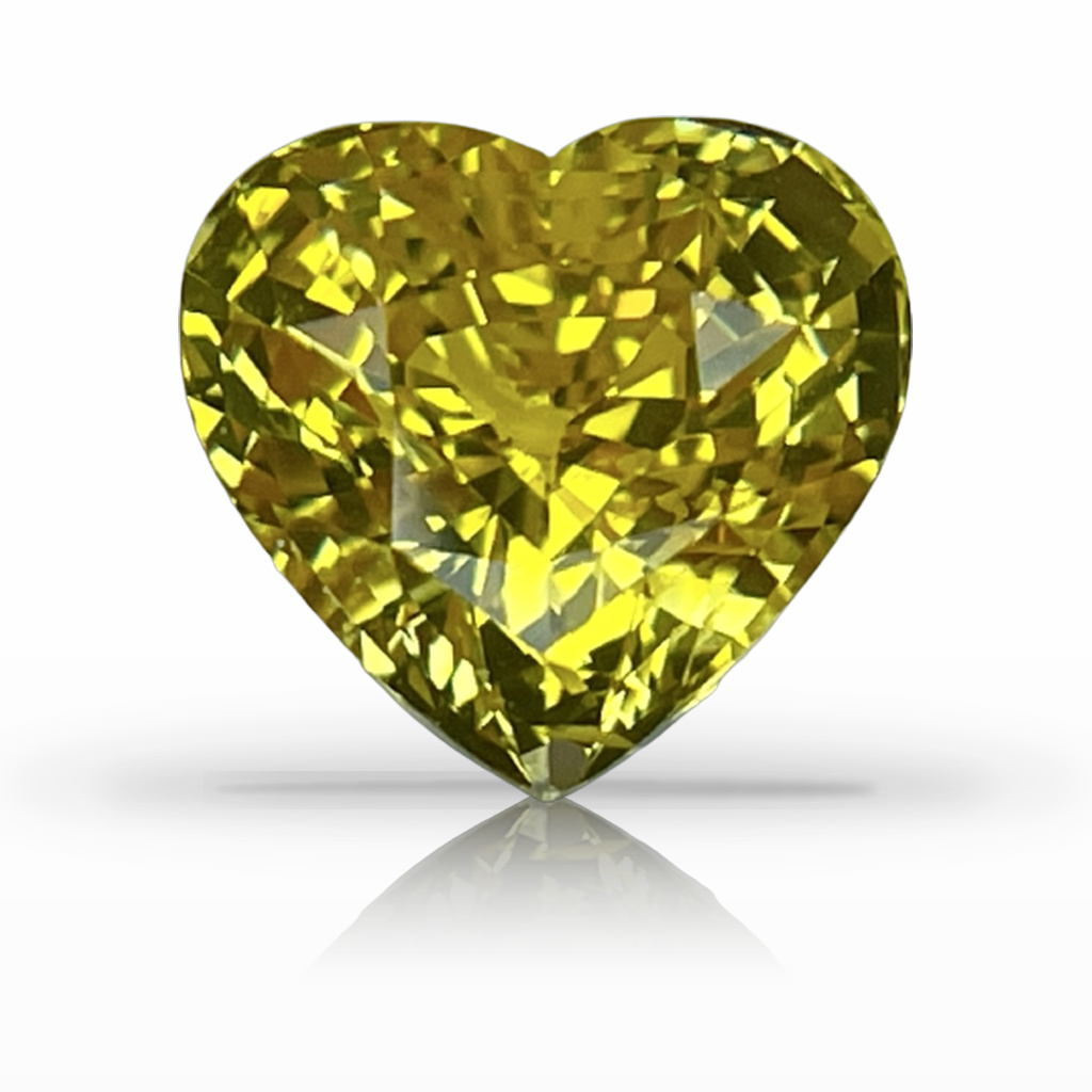 2.24ct Sapphire, Heart Shape, Yellow gemstone, 7.7 x 7.1MM, item #4354