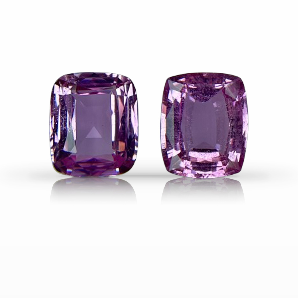4.31ct Sapphire, Cushion, Pink, Pair, No Heat gemstone, 8.2 x 7MM, item #4602