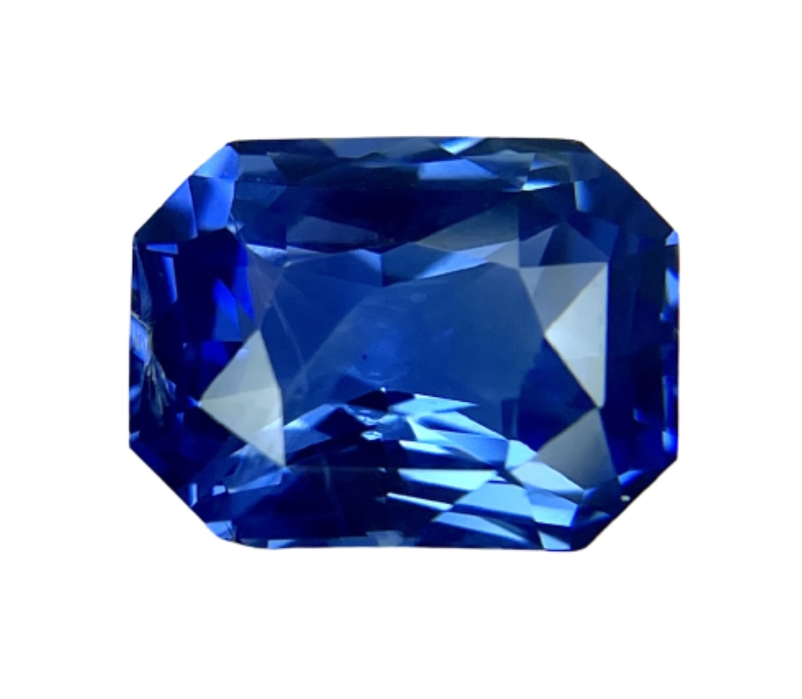 3.26ct Sapphire, Radiant Cut, Blue, No Heat gemstone, 9.6 x 7.3MM, item #4614