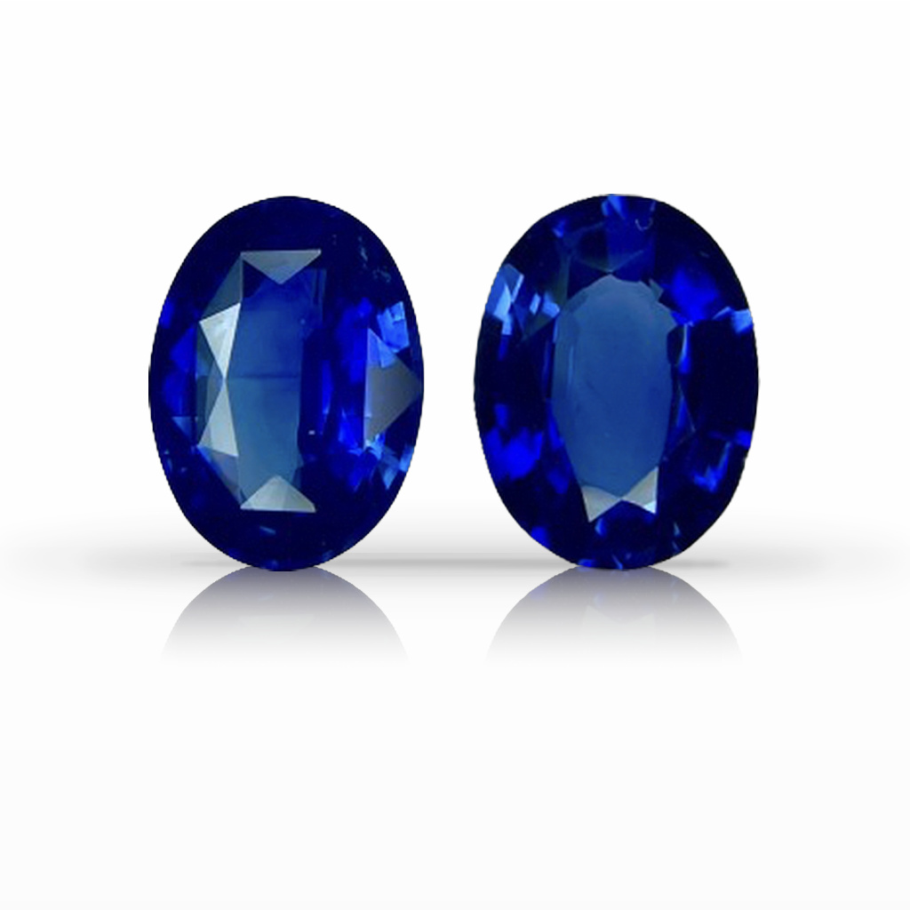 2.42ct Sapphire, Oval, Blue, Pair gemstone, 7.9 x 5.9MM, item #4640