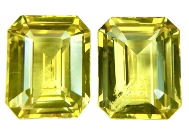 12.12ct Sapphire, Emerald Cut, Yellow, Pair gemstone, 11 x 8.8MM, item #4734