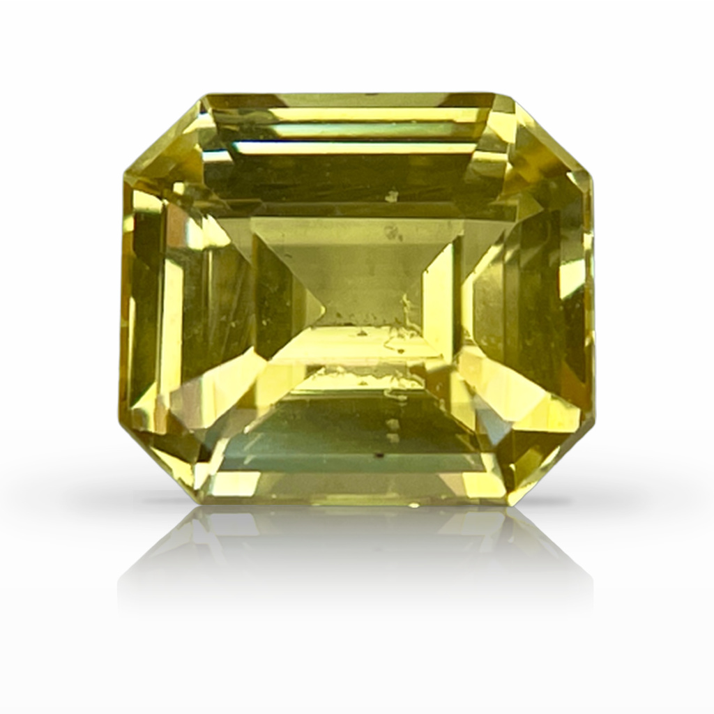 2.11ct Sapphire, Emerald Cut, Yellow gemstone, 7.4 x 6.6MM, item #4741