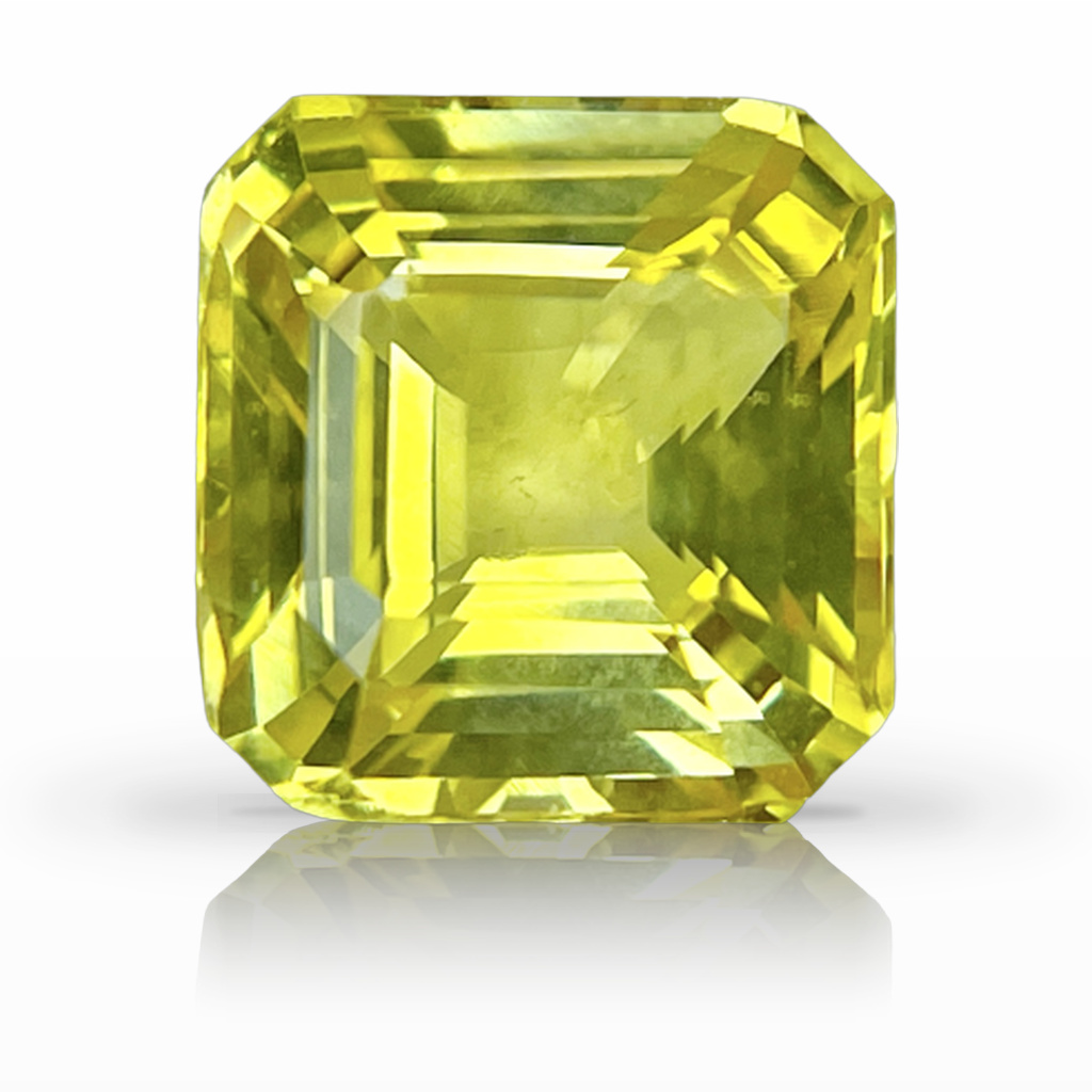 3.57ct Sapphire, Asscher, Yellow gemstone, 8.3 x 8MM, item #4819