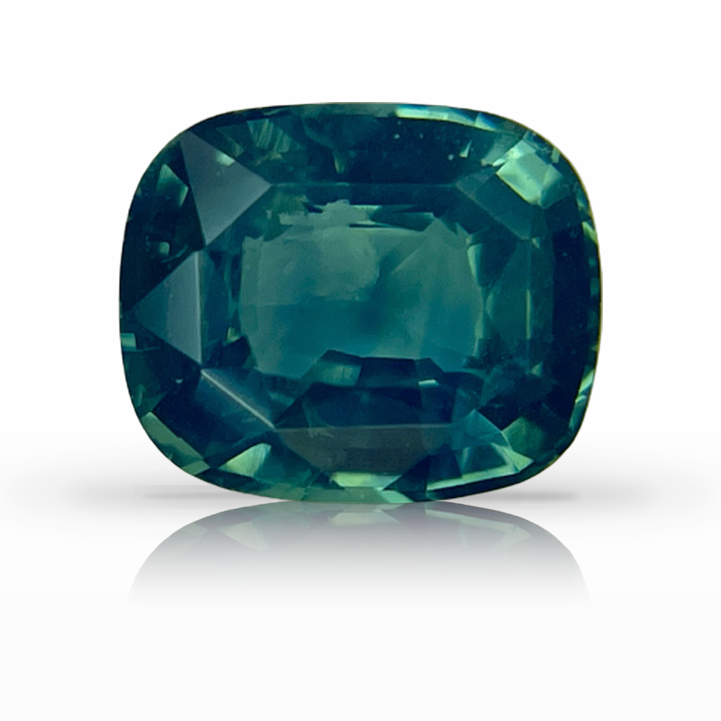 2.03ct Sapphire, Cushion, Green gemstone, 7.8 x 6.5MM, item #4913
