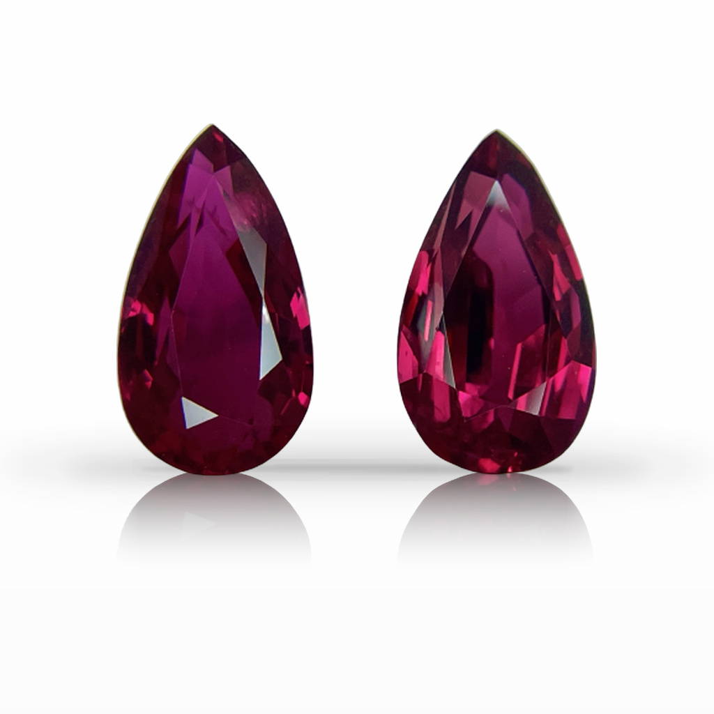 4.07ct Ruby, Pear Shape, Red, Pair gemstone, 12.2 x 6.8MM, item #4933