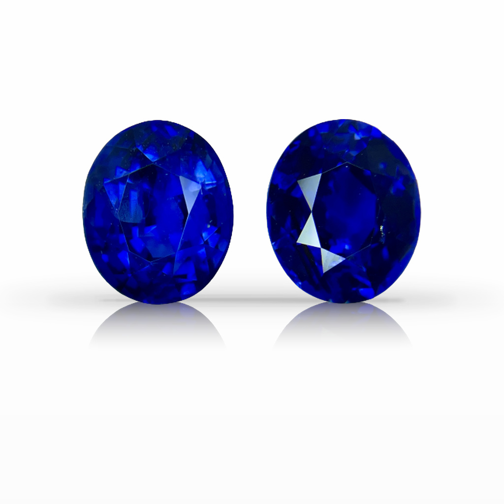 15.79ct Sapphire, Oval, Blue, Pair gemstone, 12.2 x 10MM, item #4937