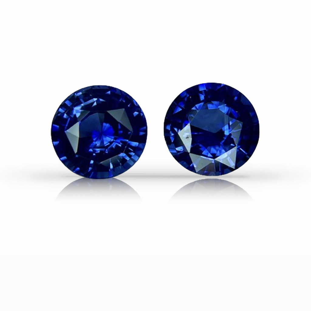 2.82ct Sapphire, Round, Blue, Pair gemstone, 6.6MM, item #4974