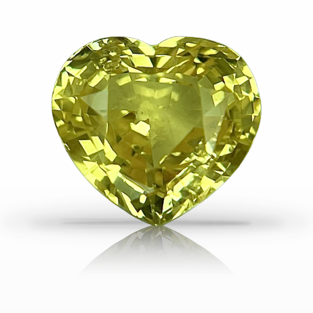 3.03ct Sapphire, Heart Shape, Yellow, No Heat gemstone, 8.6 x 7.9MM, item #5017