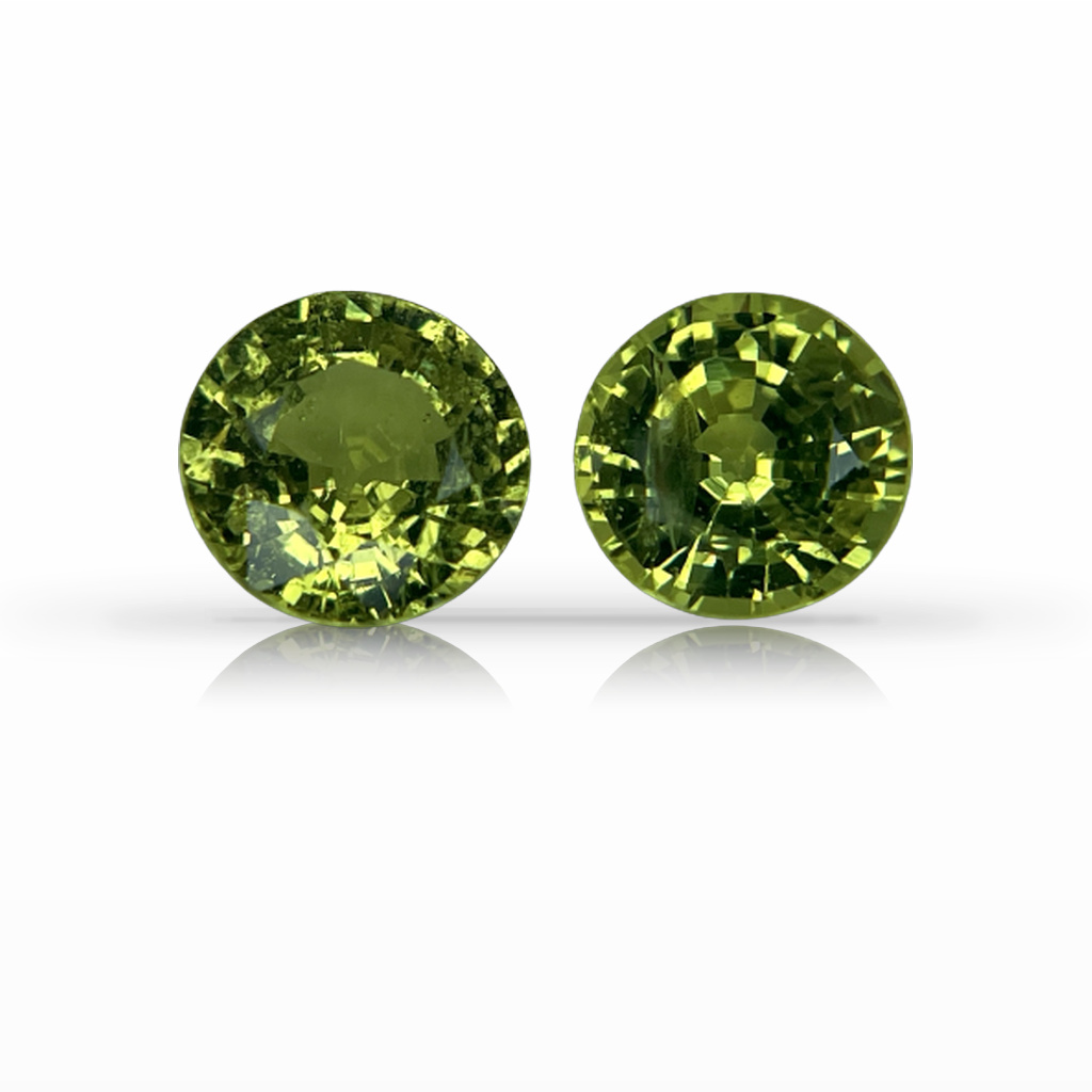 3.91ct Sapphire, Round, Green, No Heat gemstone, 7.3MM, item #5036