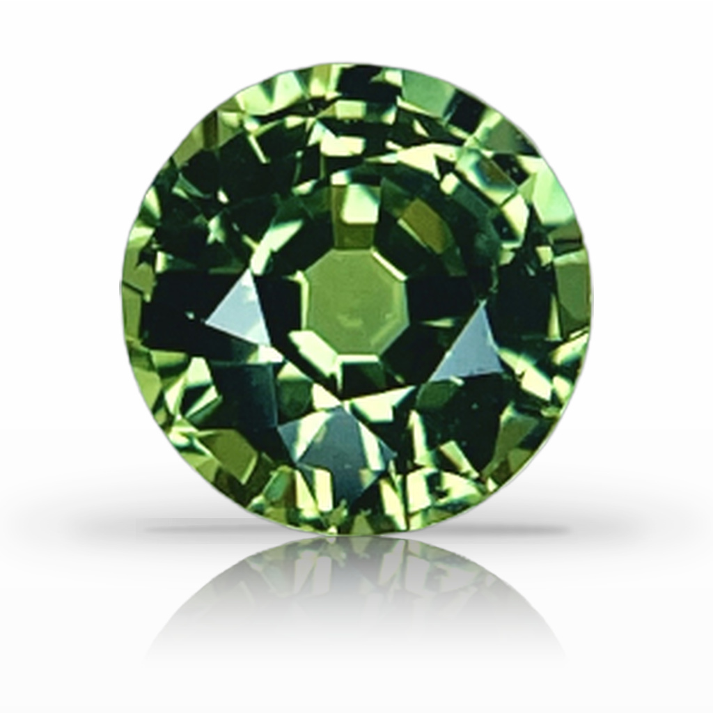 1.12ct Sapphire, Round, Green, No Heat 6MM gemstone, 6MM, item #5064