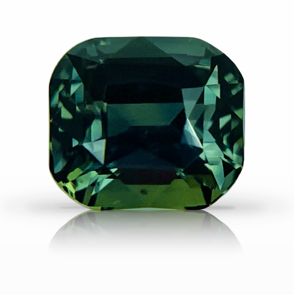 2.11ct Sapphire, Cushion, Green, No Heat gemstone, 7.1 x 6.4MM, item #5076