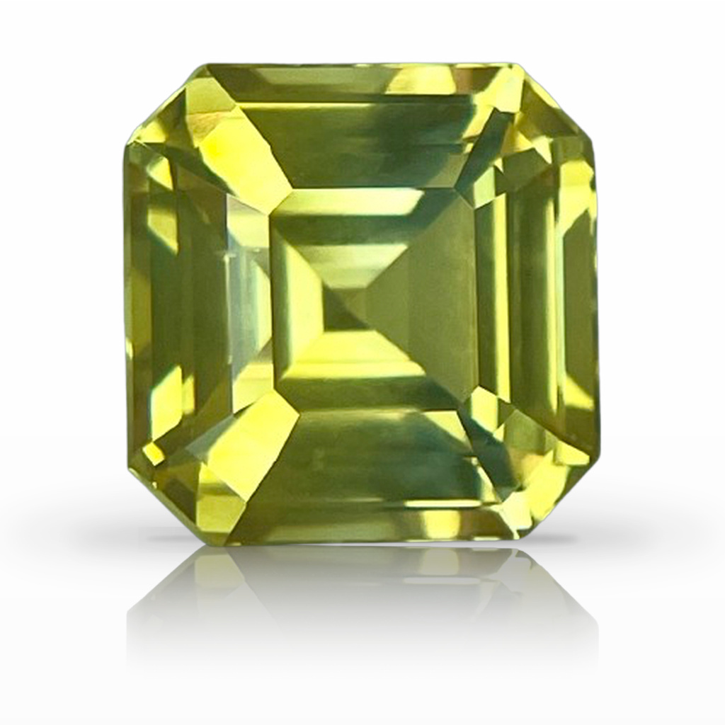 5.12ct Sapphire, Asscher, Yellow gemstone, 9 x 8.9MM, item #5121