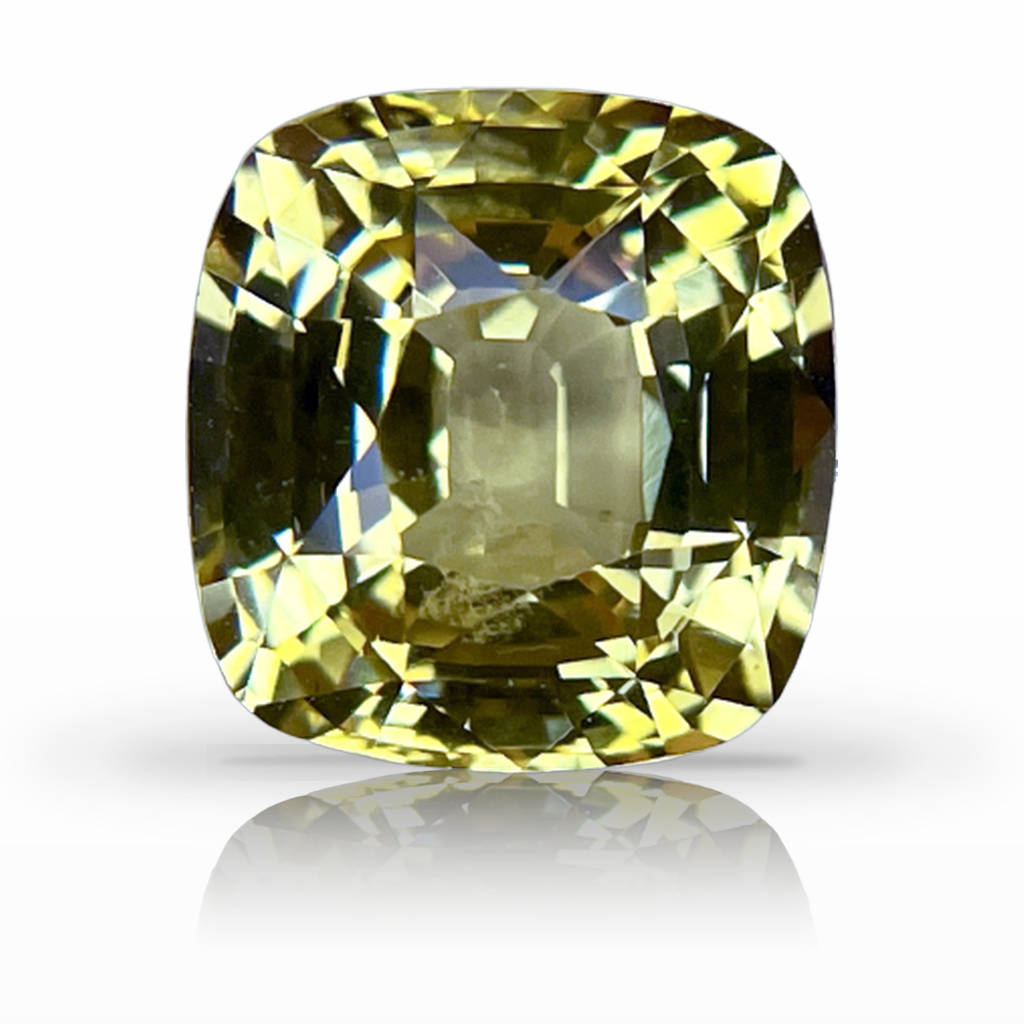5.00ct Sapphire, Cushion, Yellow gemstone, 9.7 x 9.2MM, item #5184