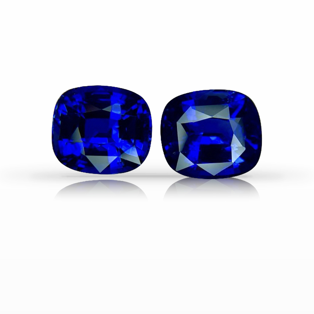 10.98ct Sapphire, Cushion, Blue, Pair gemstone, 10.2 x 9.2MM, item #5240