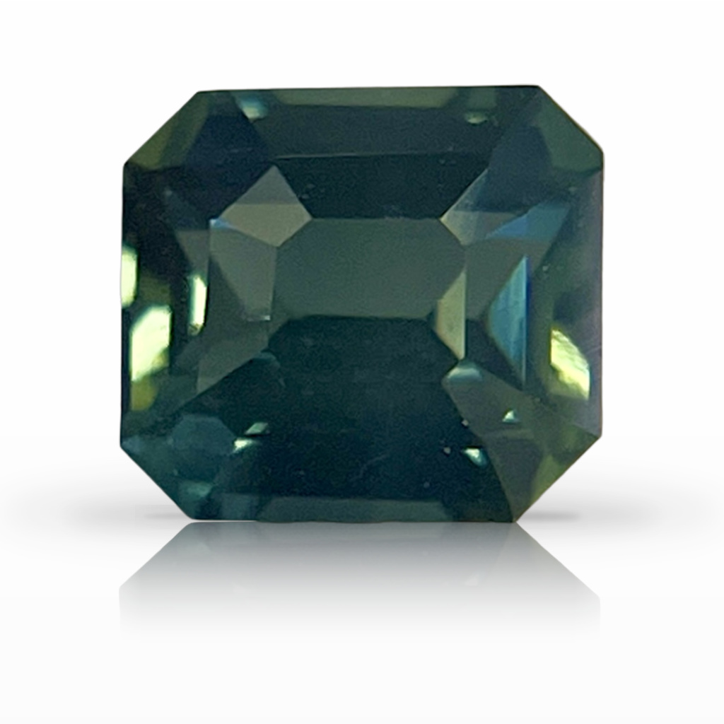 1.58ct Sapphire, Emerald Cut, Green, No Heat gemstone, 6.3 x 5.7MM, item #5253