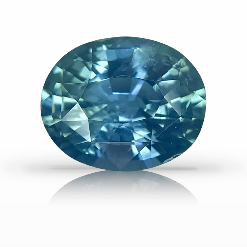 4.33ct Sapphire, Oval, Green, No Heat gemstone, 10.8 x 8.9MM, item #5260