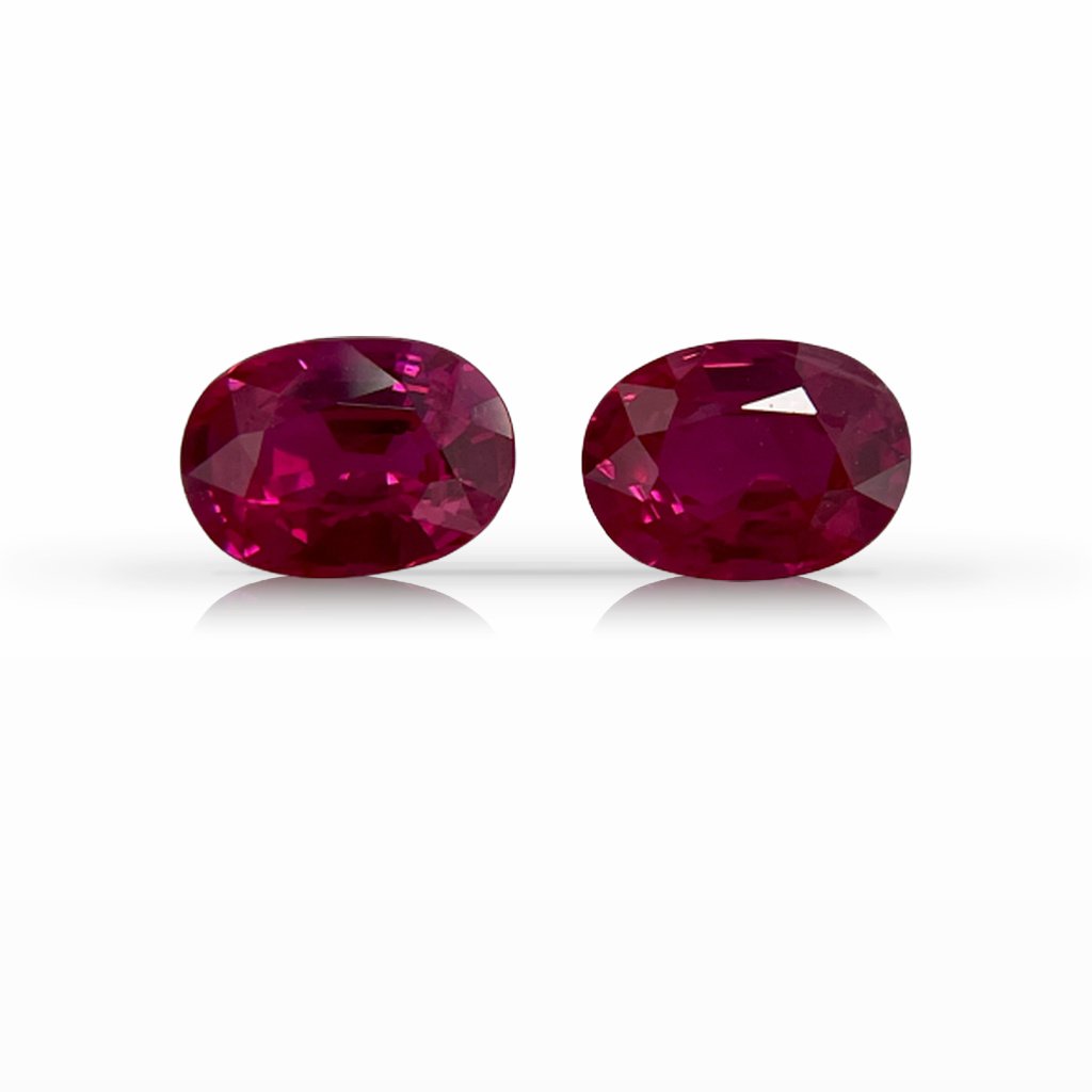 2.24ct Ruby, Oval, Red, Burma, Pair gemstone, 7 x 5.1MM, item #5268