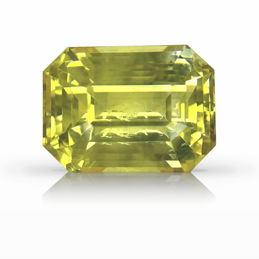 11.64ct Sapphire, Emerald Cut, Yellow gemstone, 13.4 x 10MM, item #5330