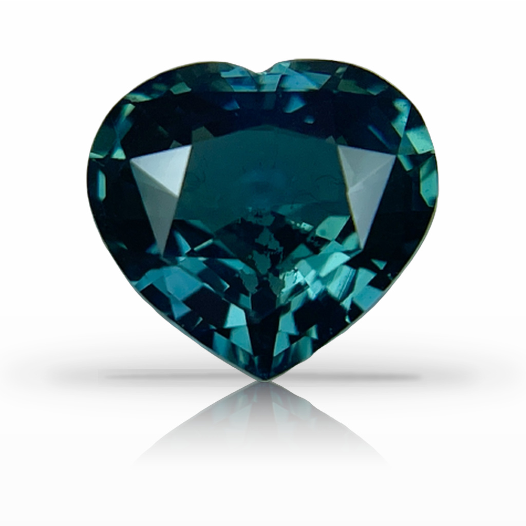 2.04ct Sapphire, Heart Shape, Green, No Heat gemstone, 8.2 x 7.6MM, item #5345