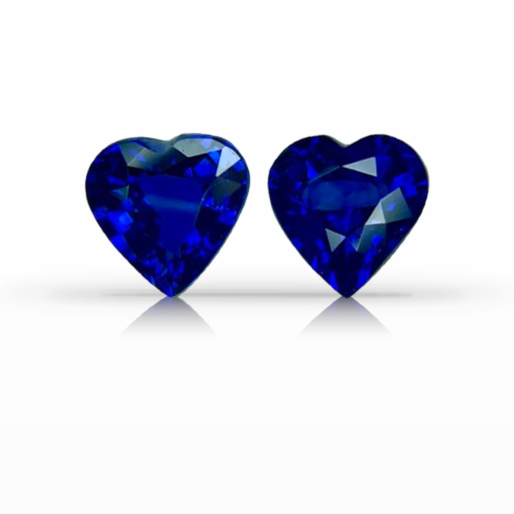 2.70ct Sapphire, Heart Shape, Blue, Pair gemstone, 6.9 x 6.6MM, item #5362
