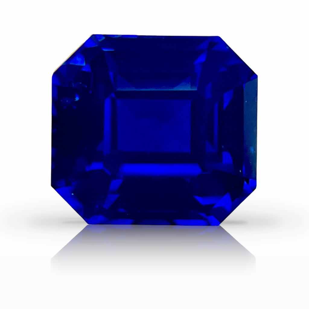 6.09ct Sapphire, Emerald Cut, Blue gemstone, 9.4 x 8.6MM, item #5376