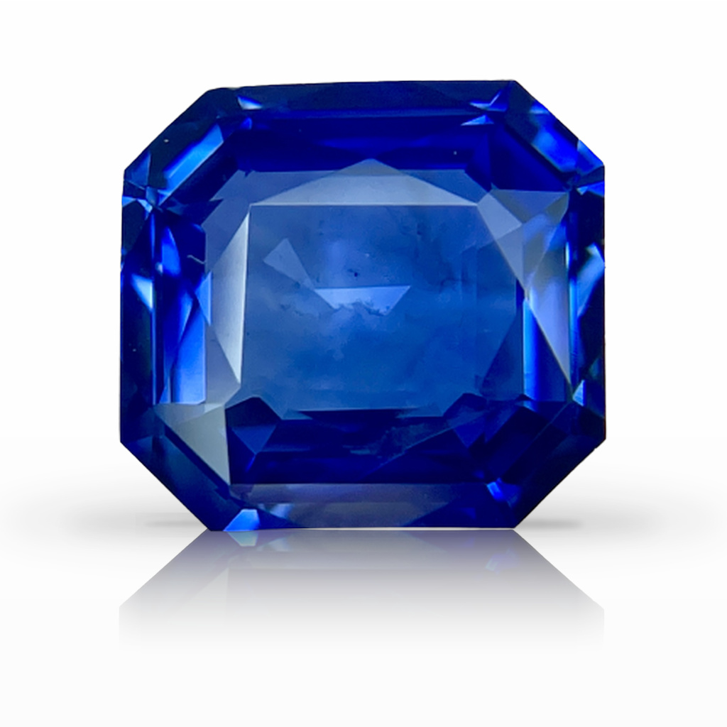 5.07ct Sapphire, Emerald Cut, Blue, No Heat gemstone, 10.3 x 9.7MM, item #5398