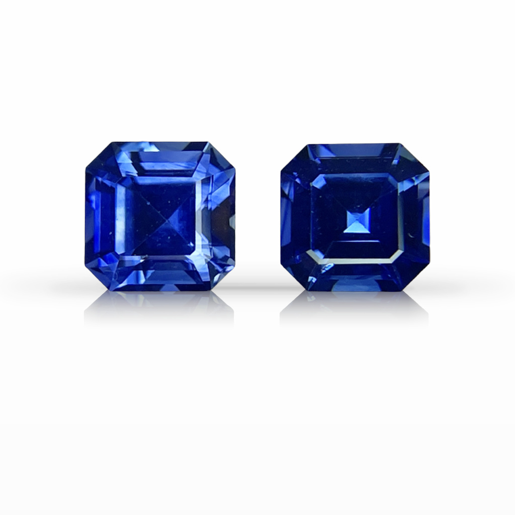 2.64ct Sapphire, Asscher, Blue, Pair gemstone, 6MM, item #5460