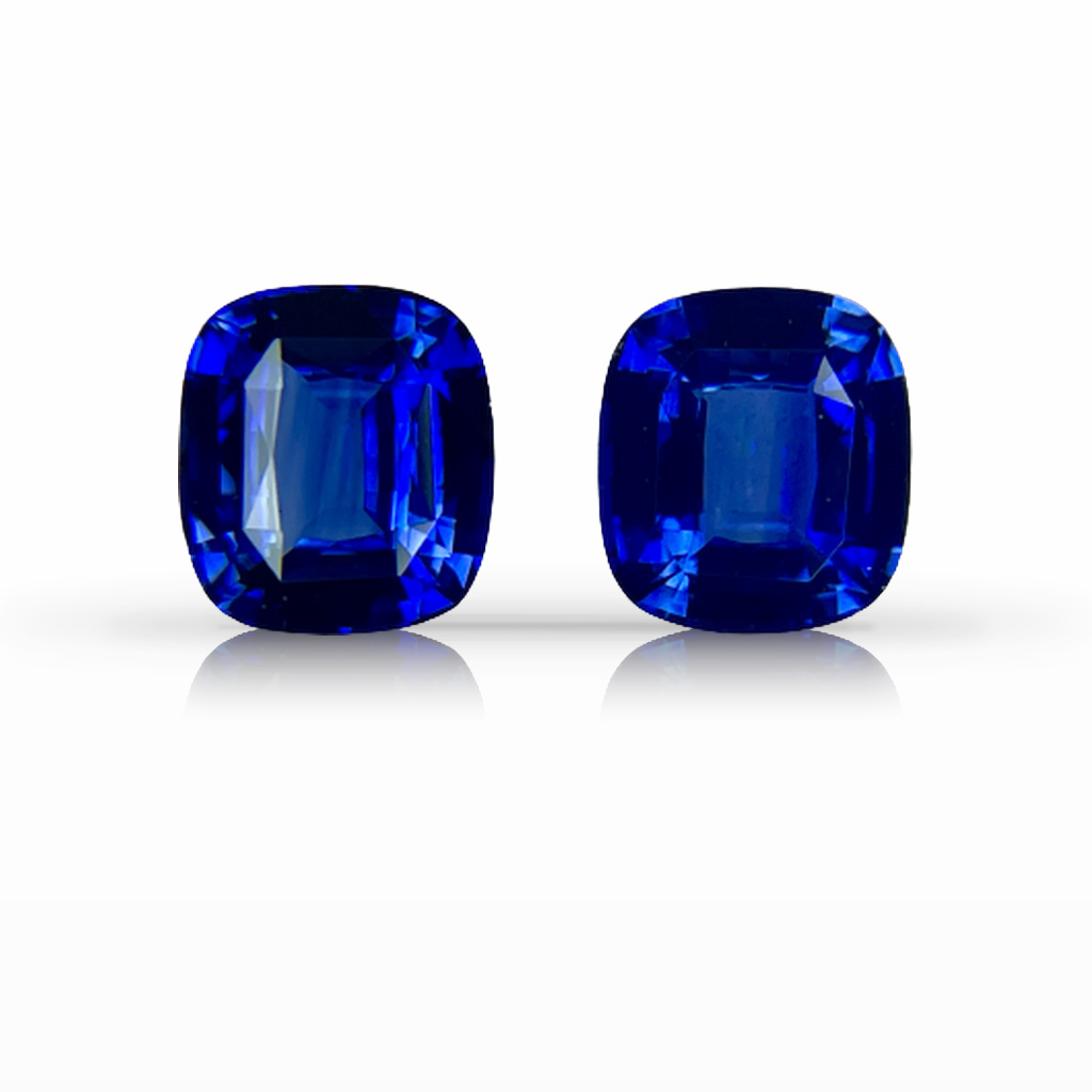 2.50ct Sapphire, Cushion, Blue, Pair gemstone, 6.6 x 5.9MM, item #5563