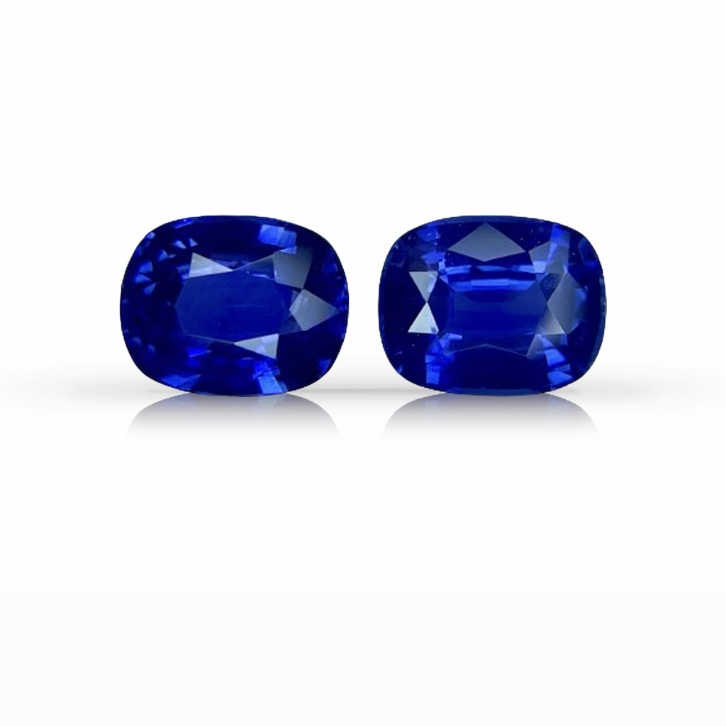 4.20ct Sapphire, Cushion, Blue, Pair gemstone, 8.4 x 6.8MM, item #5566