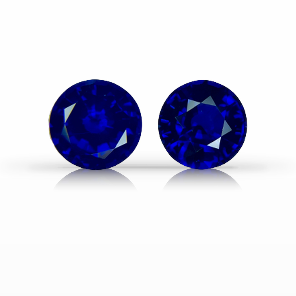 2.97ct Sapphire, Round, Blue, Pair, 7MM gemstone, 7MM, item #5574