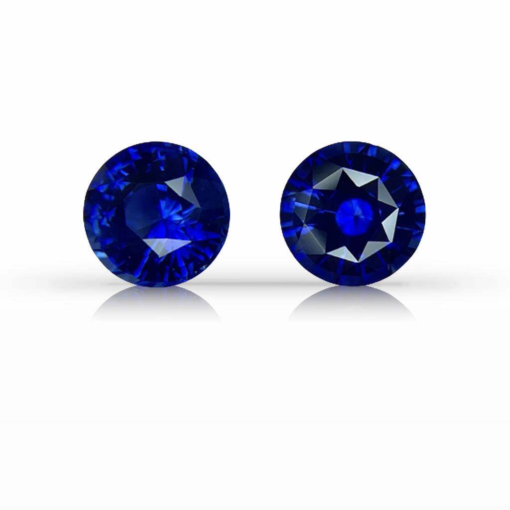 2.36ct Sapphire, Round, Blue, Pair, 6.3MM gemstone, 6.3MM, item #5602