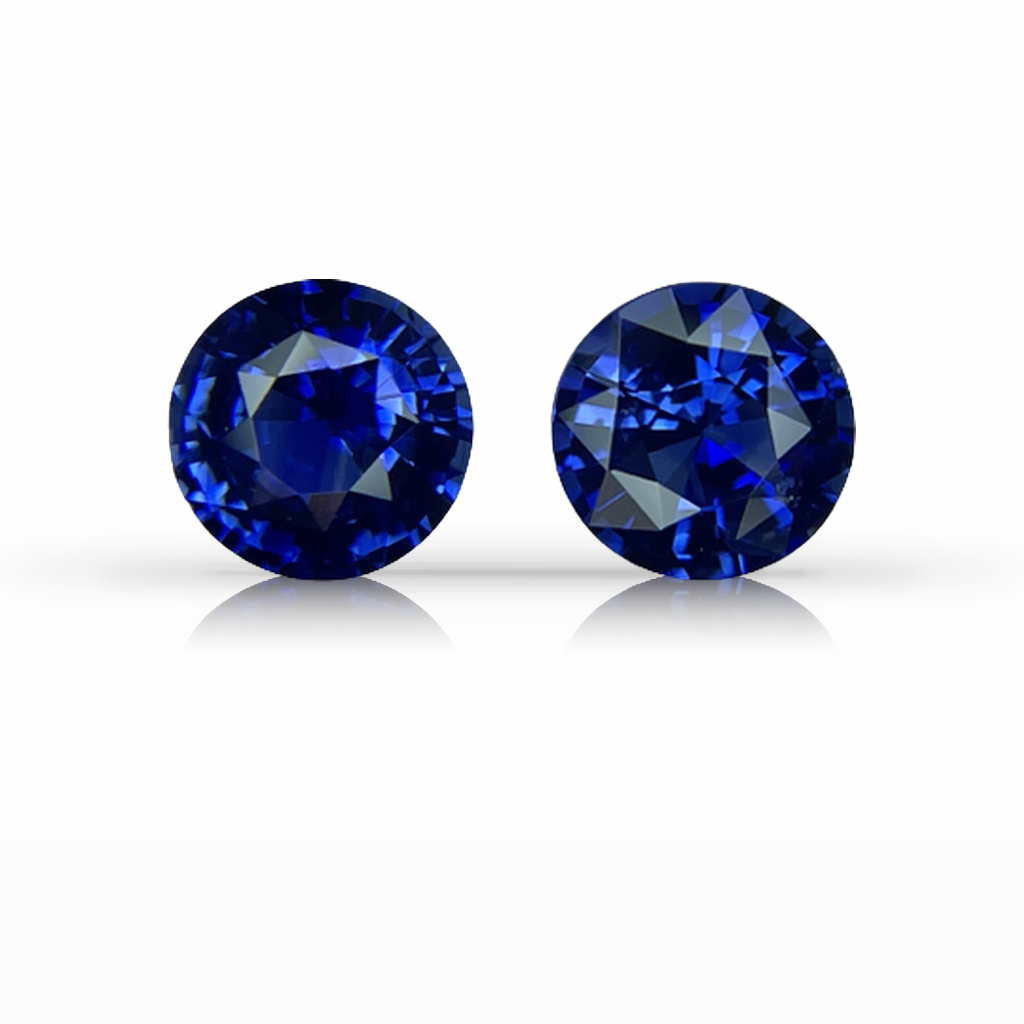 2.17ct Sapphire, Round, Blue, Pair, 6MM gemstone, 6MM, item #5610