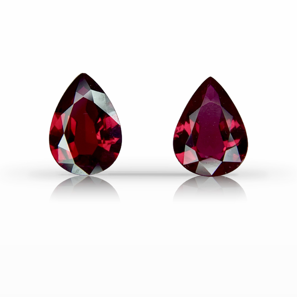 2.09ct Ruby, Pear Shape, Red, Pair gemstone, 8.2 x 6MM, item #5712