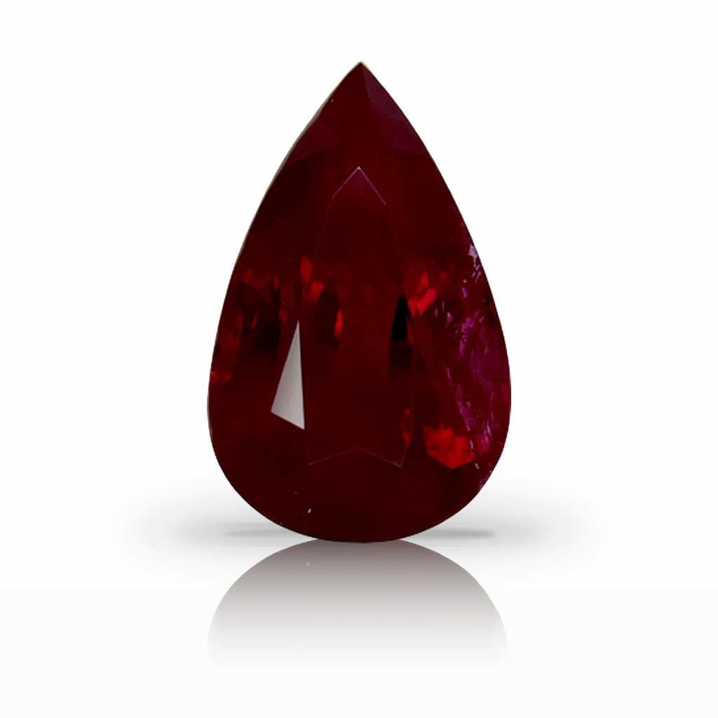 7.01ct Ruby, Pear Shape, Red, Burma gemstone, 15.1 x 9.6MM, item #5735
