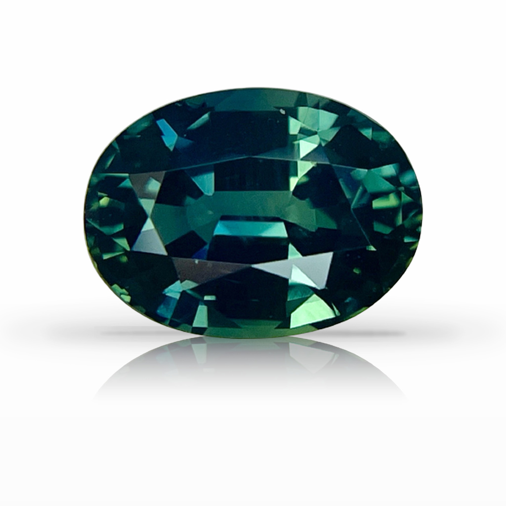 3.01ct Sapphire, Oval, Green, No Heat gemstone, 9.7 x 7.2MM, item #5745