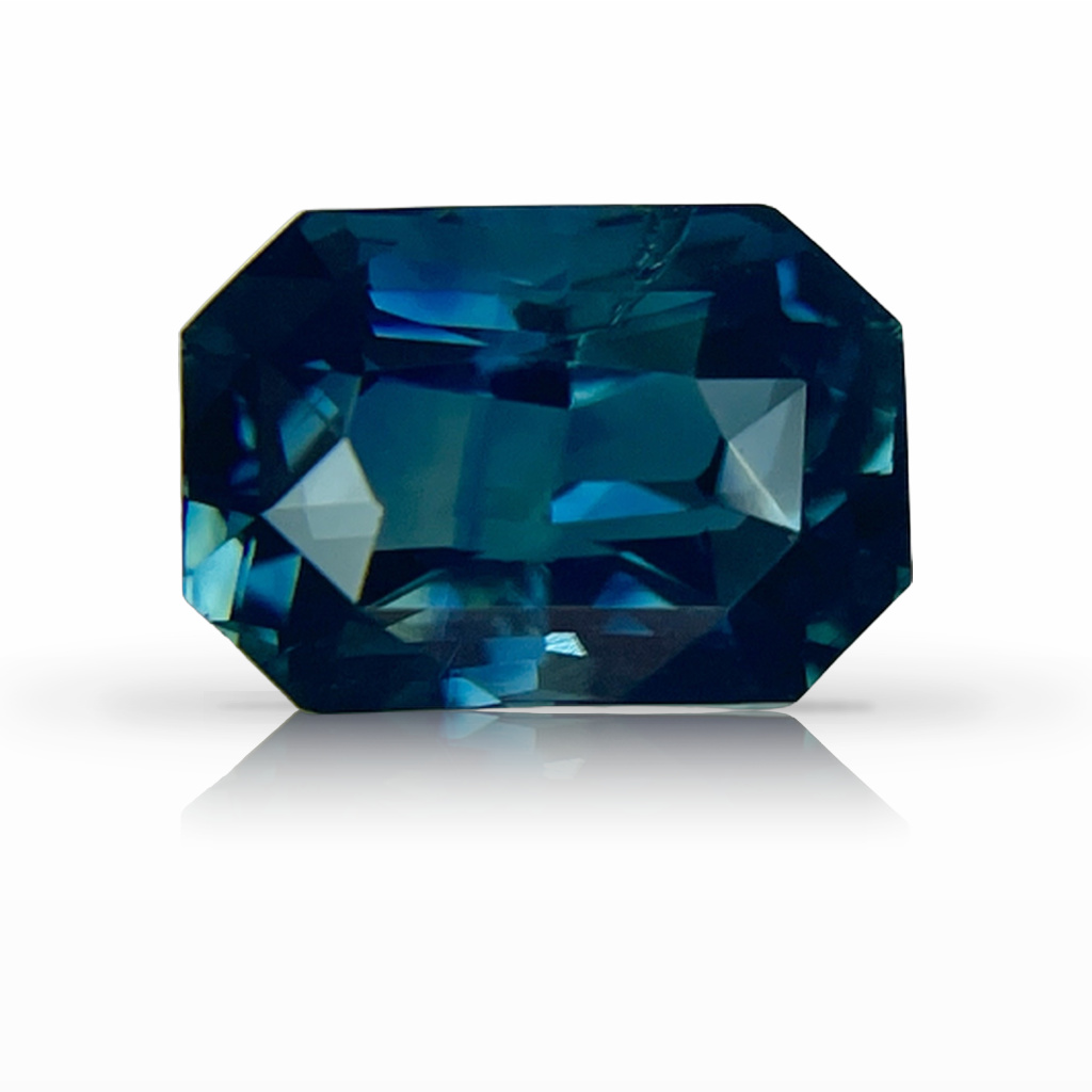3.41ct Sapphire, Radiant Cut, Green, No Heat gemstone, 9.1 x 6.5MM, item #5756