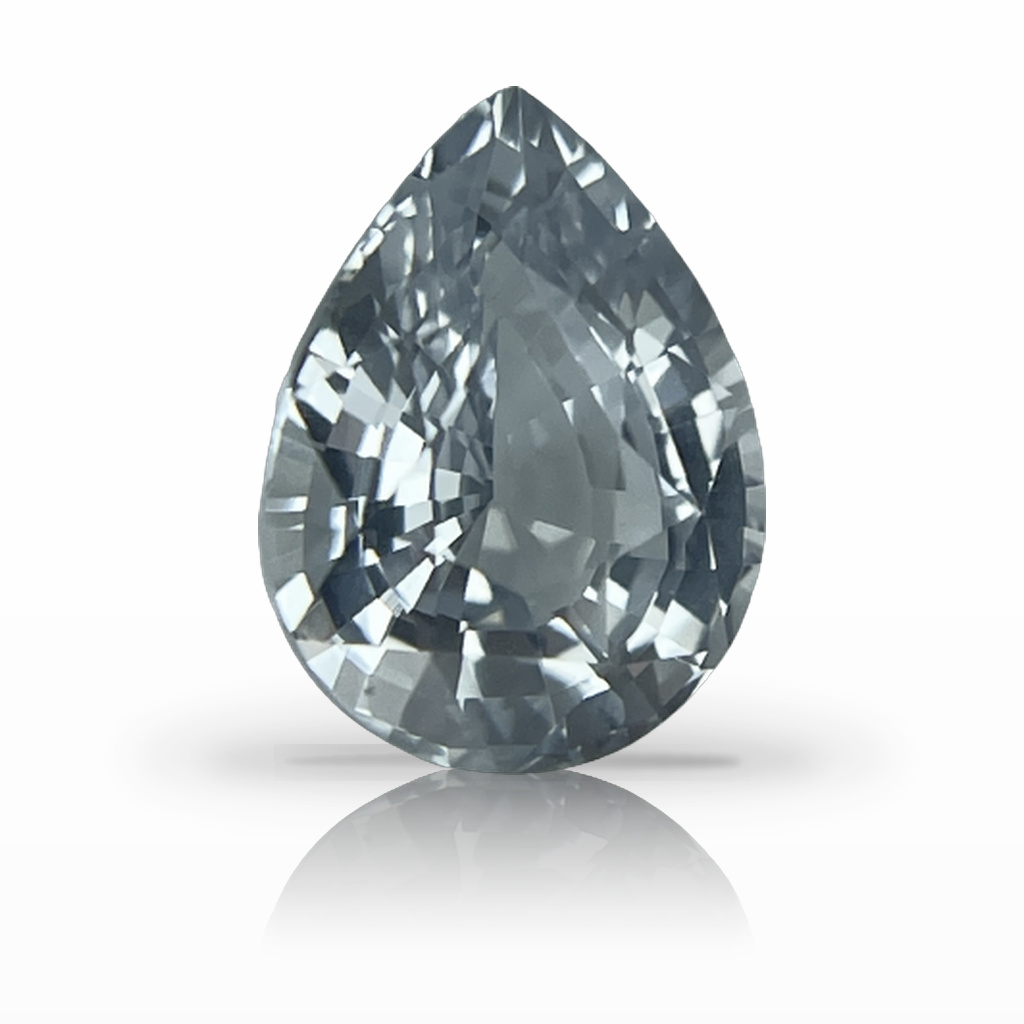 3.00ct Sapphire, Pear Shape, White gemstone, 10 x 7.5MM, item #5802