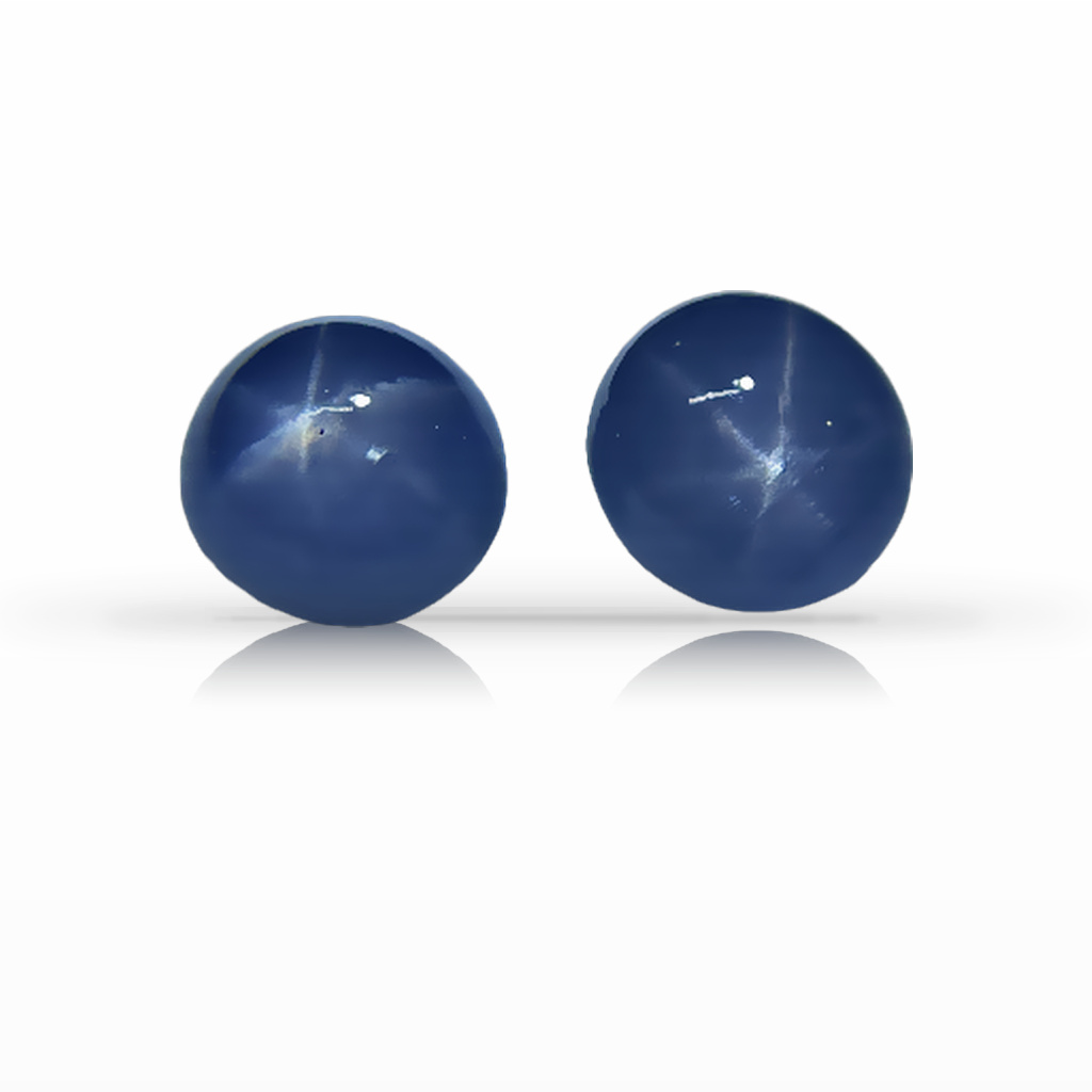 10.12ct Sapphire, Star, Blue, No Heat, Pair gemstone, 8.3 x 8.2MM, item #5823