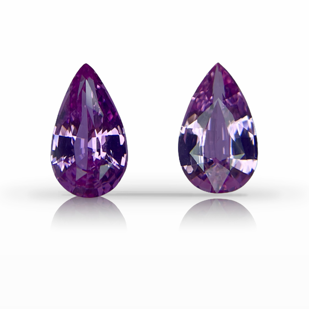 3.40ct Sapphire, Pear Shape, Pink, Pair gemstone, 10.3 x 6MM, item #5832