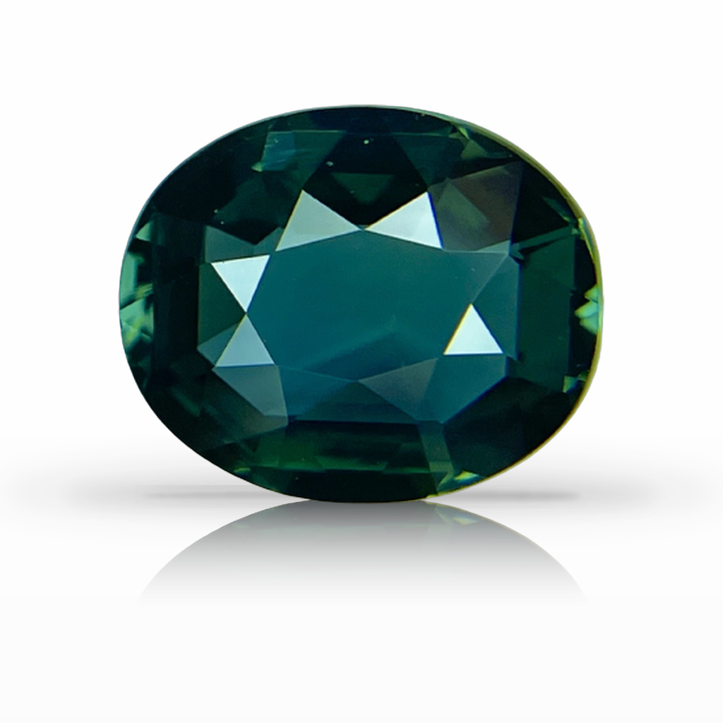 4.00ct Sapphire, Oval, Green, No Heat gemstone, 10.8 x 8.9MM, item #5889