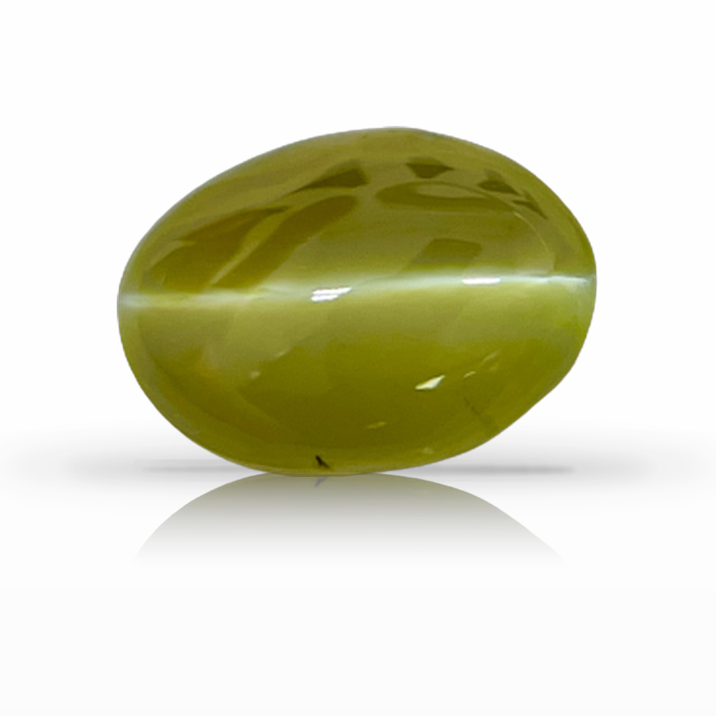 2.90ct Chrysoberyl-Cat's Eye, Oval, Green gemstone, 9.7 x 7.1MM, item #5989