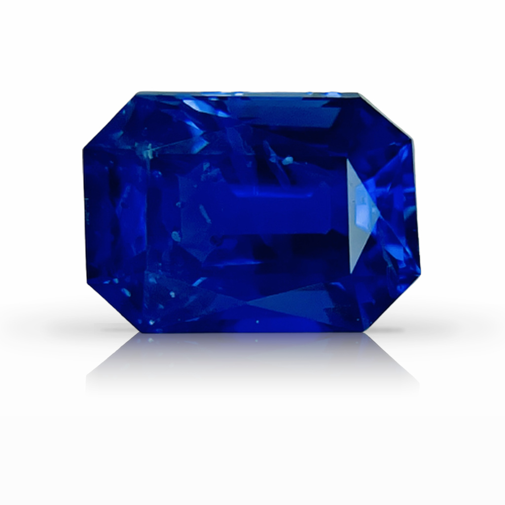 3.72ct Sapphire, Emerald Cut, Blue, No Heat gemstone, 10 x 7.3MM, item #6019