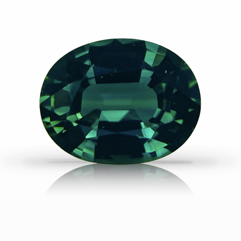 3.07ct Sapphire, Oval, Green gemstone, 10 x 7.9MM, item #6094