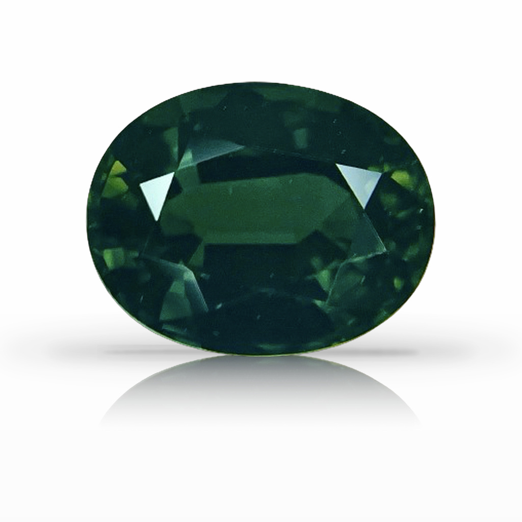 3.98ct Sapphire, Oval, Green gemstone, 10.1 x 8MM, item #6097