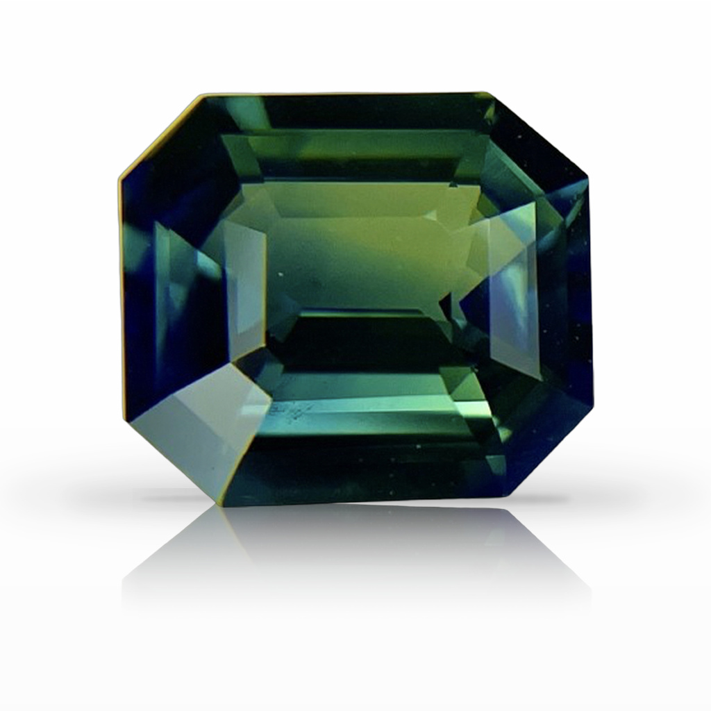 3.07ct Sapphire, Emerald Cut, Green, No Heat gemstone, 9.4 x 8.4MM, item #6122